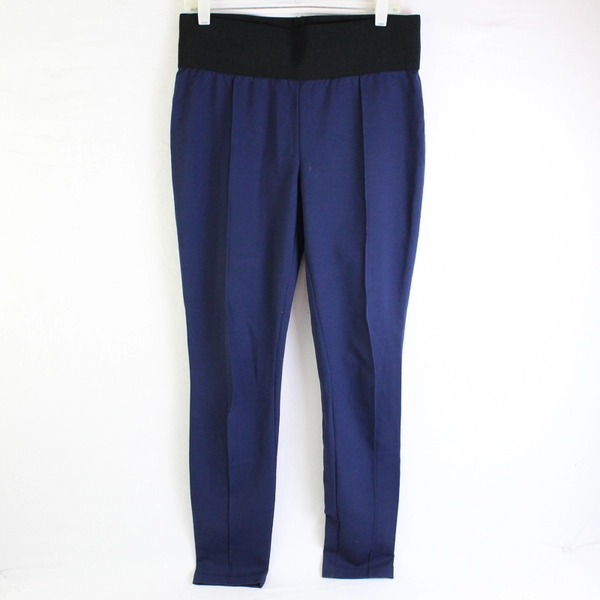 Weekends By Chico's Solid Blue Slim Fit Elastic Pants Women's Size 0