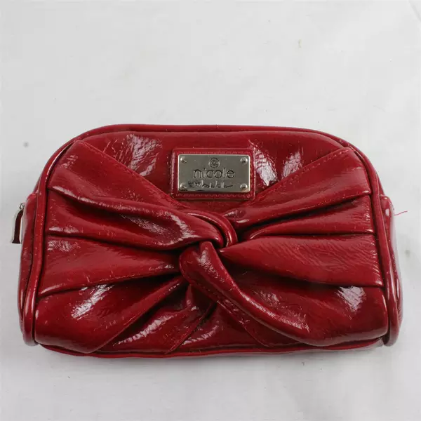 Nicole by Nicole Miller Red Small Bow Clutch Makeup Bag