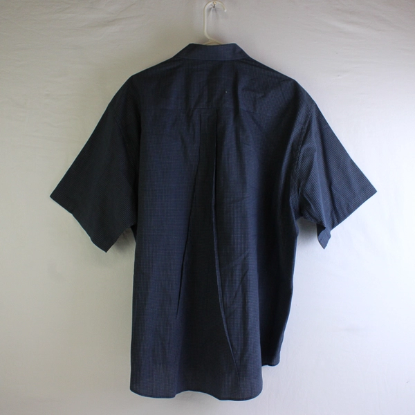 VanHeusen Studio Blue Short Sleeve Collared Button Up Shirt Mens Size XL 17/17.5