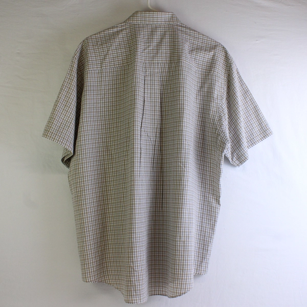 VanHeusen Studio Beige Short Sleeve Collared Button Up Shirt Men's Sz XL 17/17.5