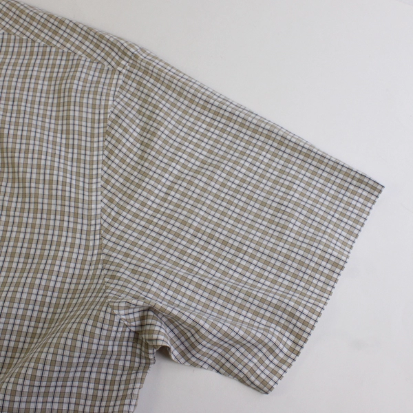 VanHeusen Studio Beige Short Sleeve Collared Button Up Shirt Men's Sz XL 17/17.5