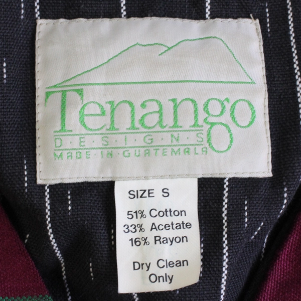 Tenango Women's S Purple and Black Floral Embroidered Vest Made in Guatemala