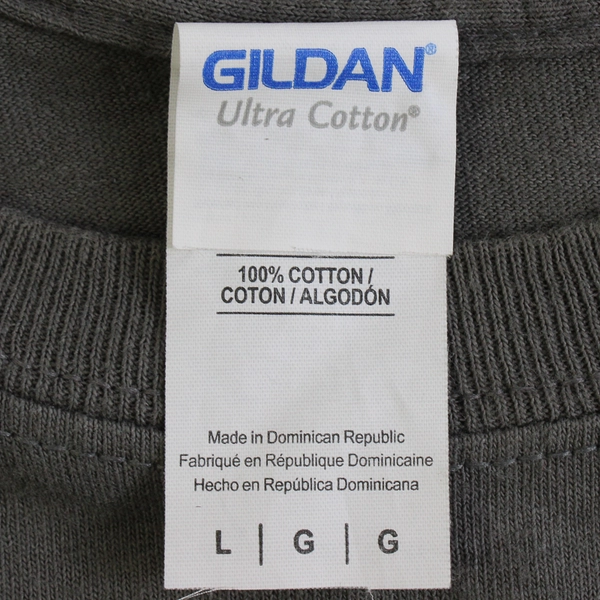 Gildan Ultra Cotton Gray "Breast Cancer" Print Short Sleeve T-Shirt Men's Size L