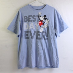 Disney Women's XL Light Blue 'Best Day Ever' Mickey Mouse T-Shirt