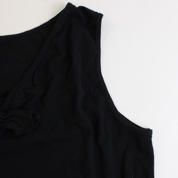 Loft Outlet Solid Black Color Sleeveless Tank Top 100% Cotton Women's Size XL