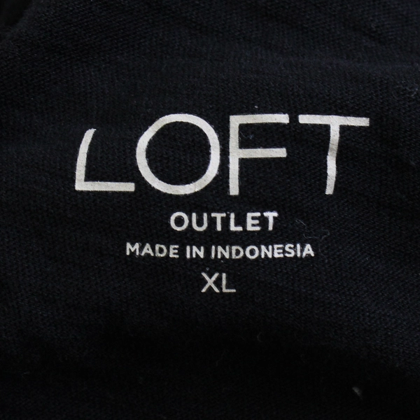 Loft Outlet Solid Black Color Sleeveless Tank Top 100% Cotton Women's Size XL