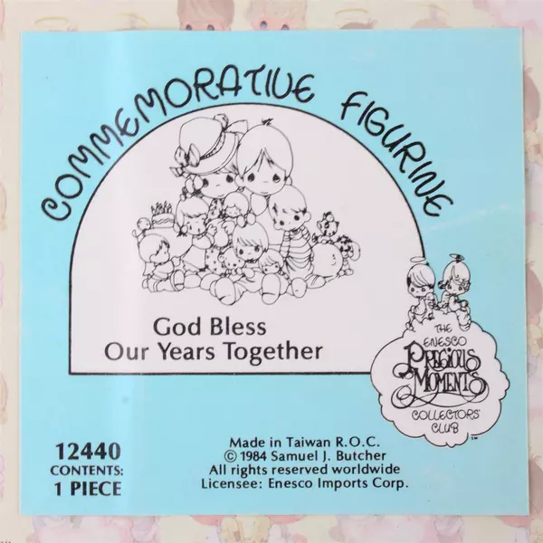 1984 Precious Moments Commemorative Figurine God Bless Our Years Together #12440