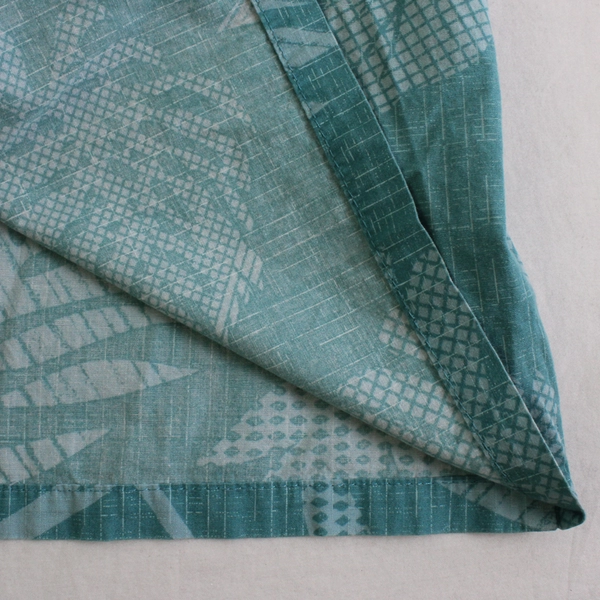 Palmwave Hawaiian Beach Men's L Teal Palm Leaves 100% Cotton