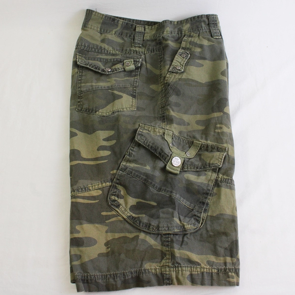 Broken Threads Men's 32 Camo Cargo Shorts Green Military Style W32 Regular Fit