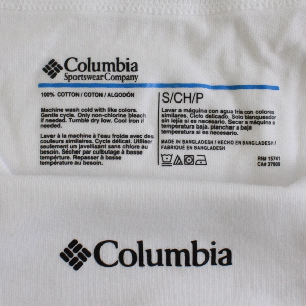 Lot of 2 Columbia Solid White V-Neck Cotton T-Shirts Men's Small