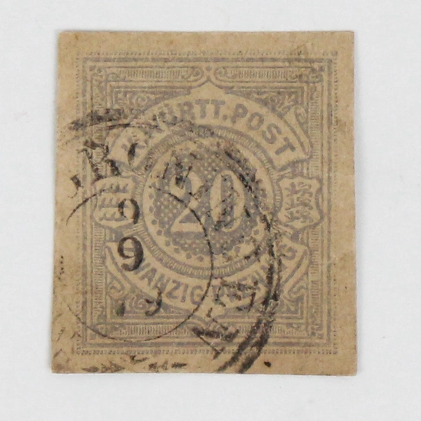 Lot Of 4 Wurttemberg Germany Cut Square Postal Stationery Stamps Used 