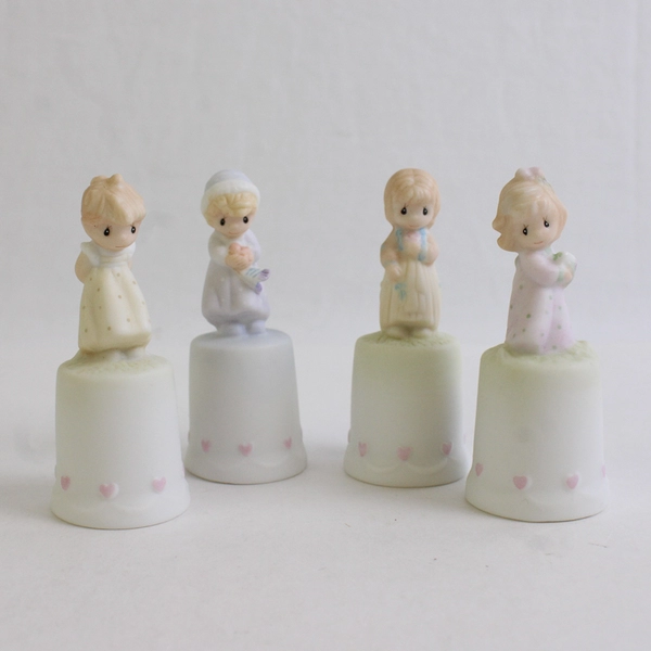 Enesco Precious Moments Figure “Four Seasons Series” Thimbles 1985 #100641