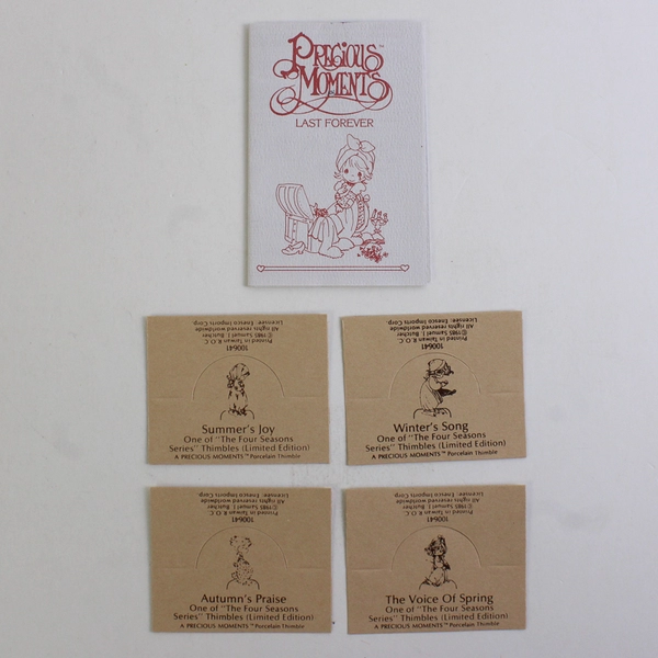 Enesco Precious Moments Figure “Four Seasons Series” Thimbles 1985 #100641