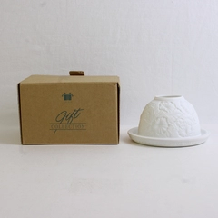 Avon White Bisque Porcelain Tealight Candle Holder Gift Collection 2002