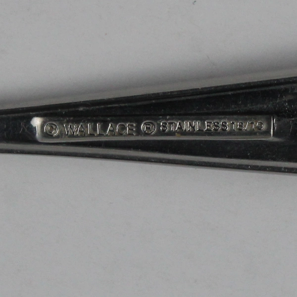 Lot Of 4 Wallace Silver Modern Thread Pattern Oval Soup Spoons 18/10 SS 7.25"