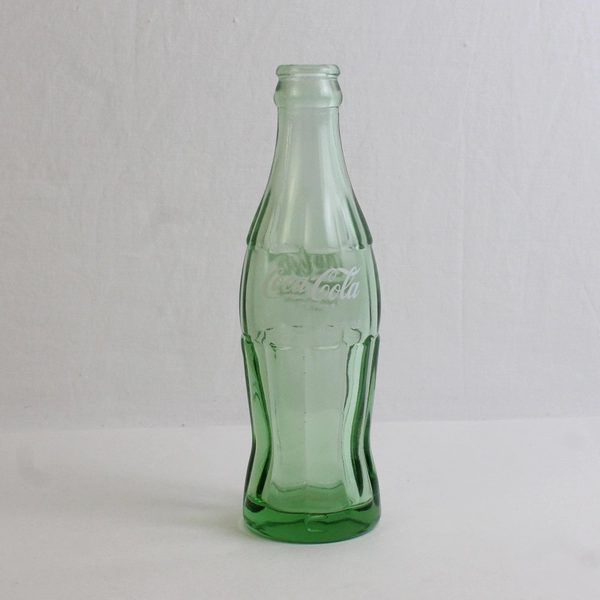 Vintage Green Glass Coca-Cola Coke Bottle Greece Empty 6.5 OZ