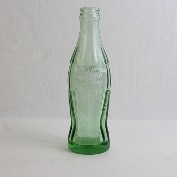 Vintage Green Glass Coca-Cola Coke Bottle Greece Empty 6.5 OZ