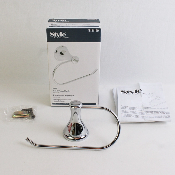 Style Selections Bailey Toilet Paper Holder Wall Mount Chrome #2131140