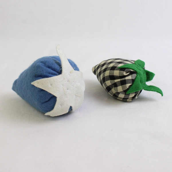 Lot of 2 Vintage Handmade Strawberry Pin Cushions