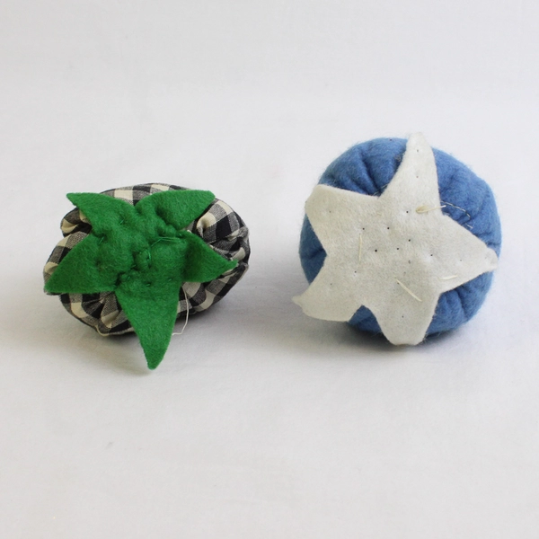 Lot of 2 Vintage Handmade Strawberry Pin Cushions