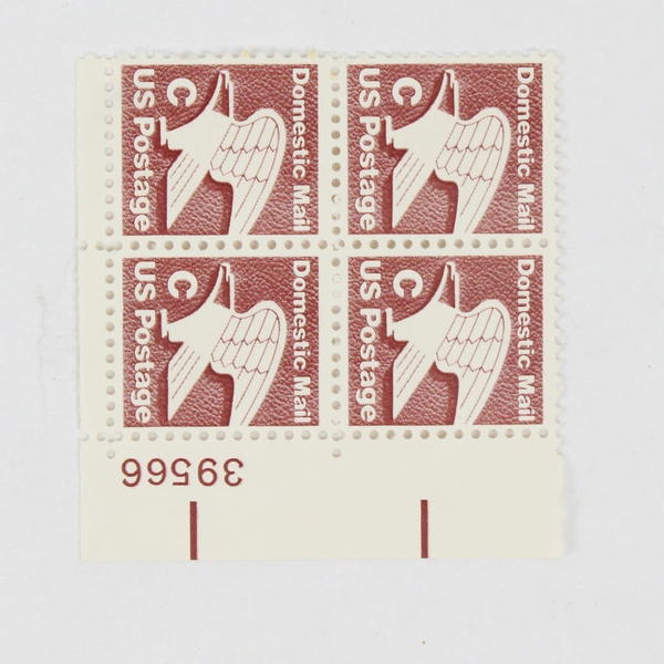 Lot Of 2 USPS Eagle Stamp Blocks Non Denominational B Rate C Rate 1981 MNH