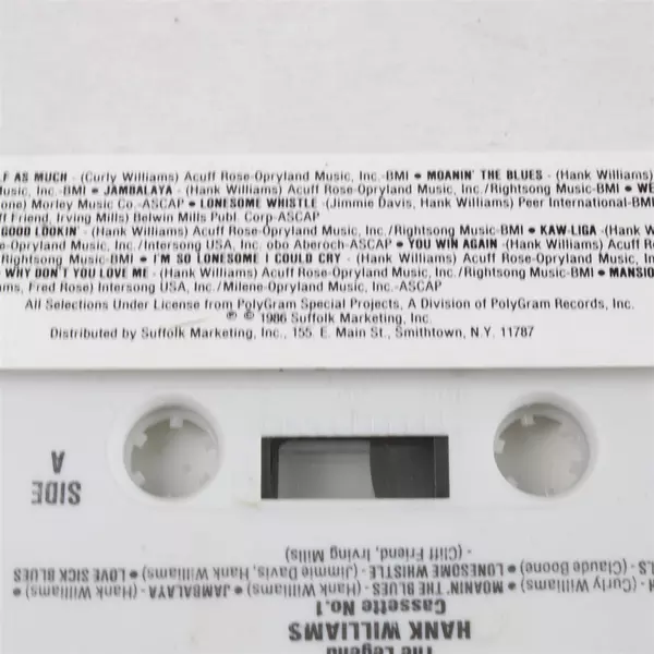 Hank Williams The Legend No. 1 Cassette Tape Acceptable Untested