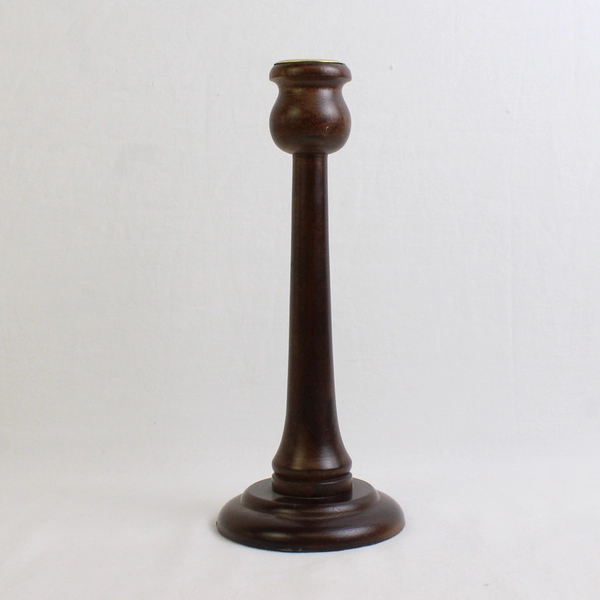 Set of 3 Brown Wooden Candlesticks Graduated Sizes 5" 7" & 9"