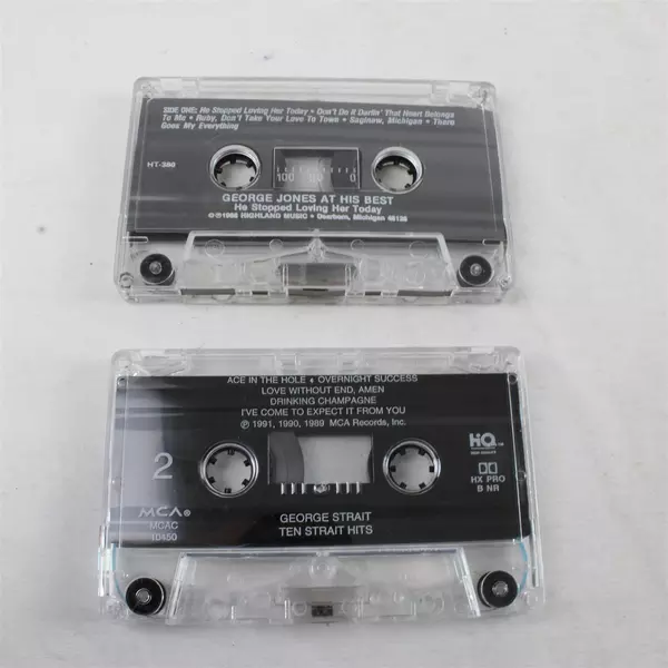 Lot of 2 Cassette Tapes George Jones At His Best + George Strait Ten Strait Hits