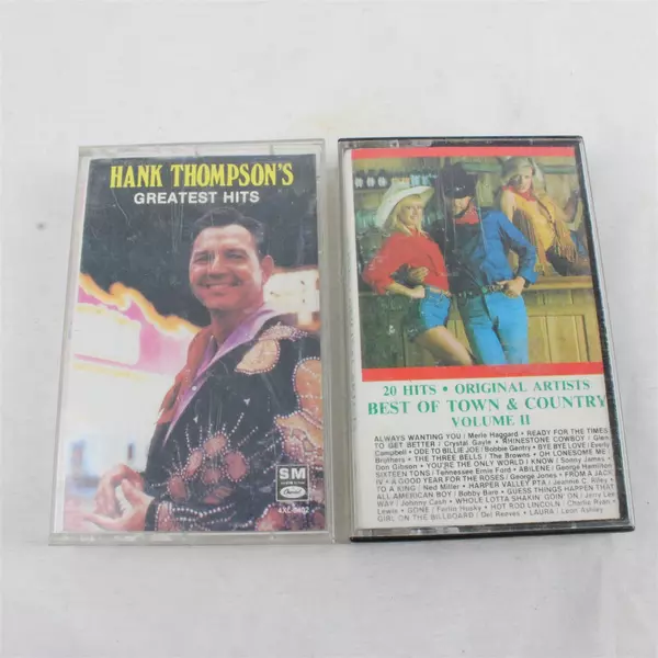 Lot of 2 Cassettes Hank Thompson Greatest Hits & Best of Town & Country