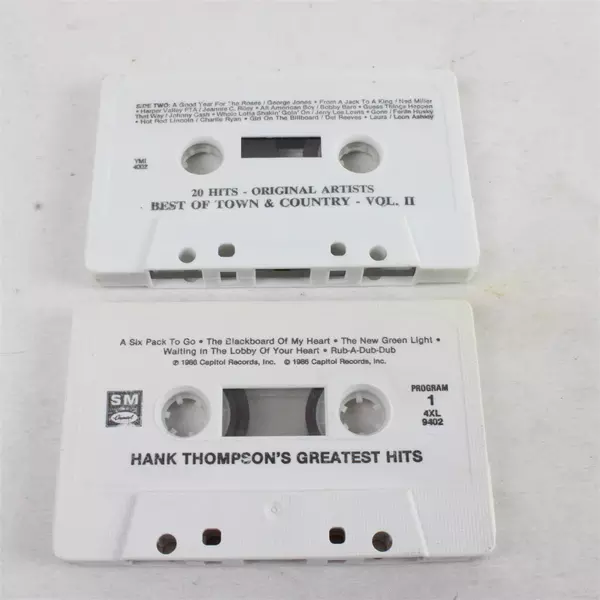 Lot of 2 Cassettes Hank Thompson Greatest Hits & Best of Town & Country