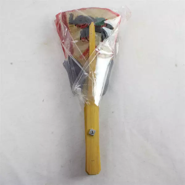 Leather Elephant Tribal Folding Hand Fan 8.5" Sealed New Without Tags