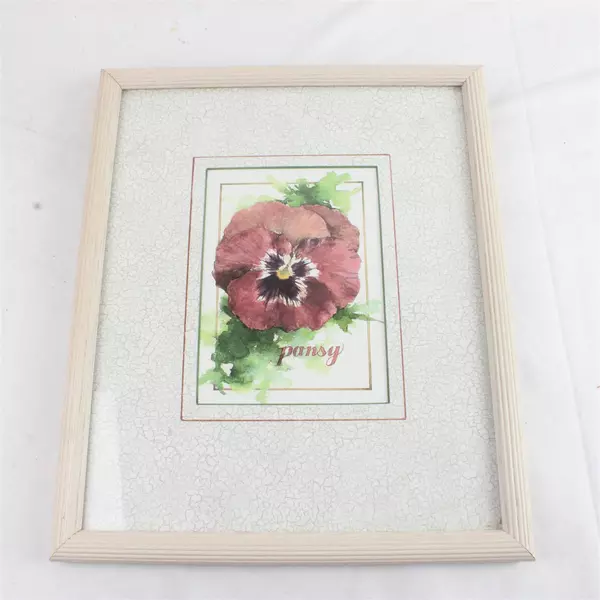 Set of 2 Watercolor Pansy Framed Prints Red & Yellow Floral Wall Art