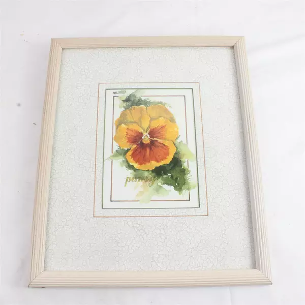 Set of 2 Watercolor Pansy Framed Prints Red & Yellow Floral Wall Art
