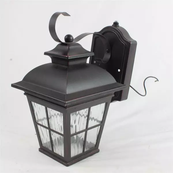 Outdoor Lantern Brushed Patina Finish Used Untested