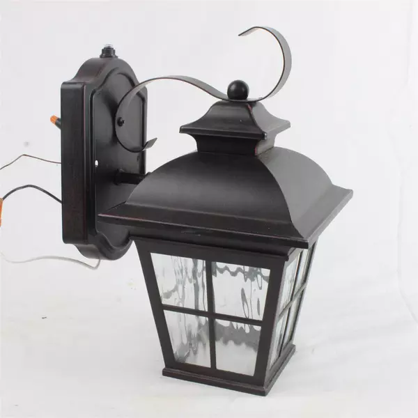 Outdoor Lantern Brushed Patina Finish Used Untested