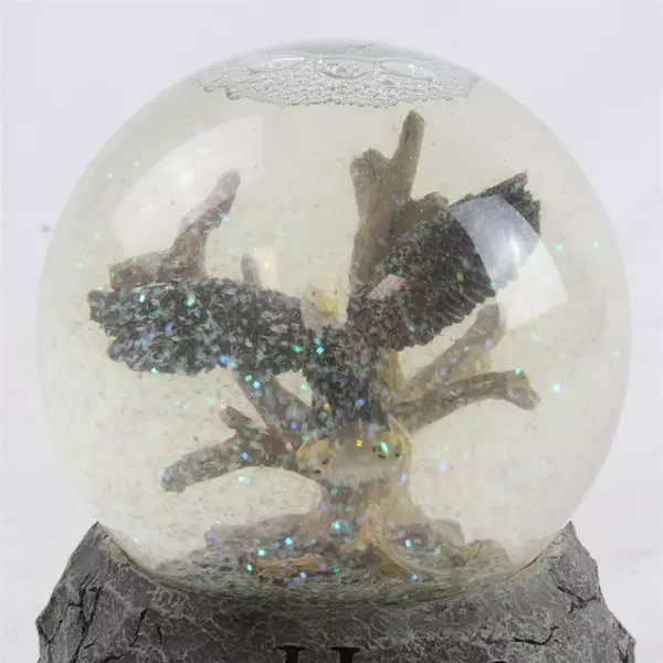 6" Eagle Snow Globe Musical w/ Bible Verse Front & Back