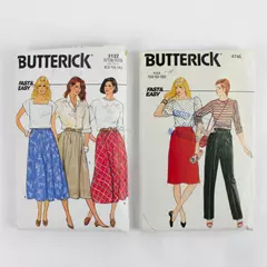 Lot of 2 Butterick 3132 & 4746 Misses Flared A-Line Skirt Patterns 12-18