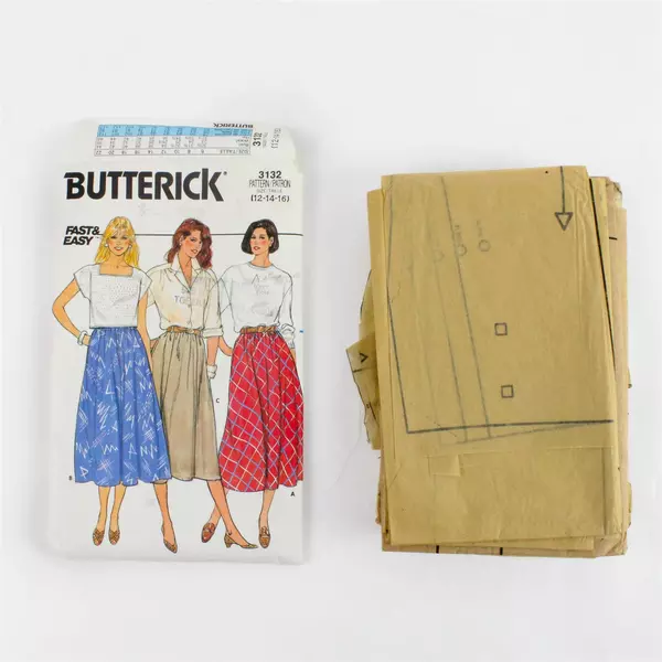 Lot of 2 Butterick 3132 & 4746 Misses Flared A-Line Skirt Patterns 12-18
