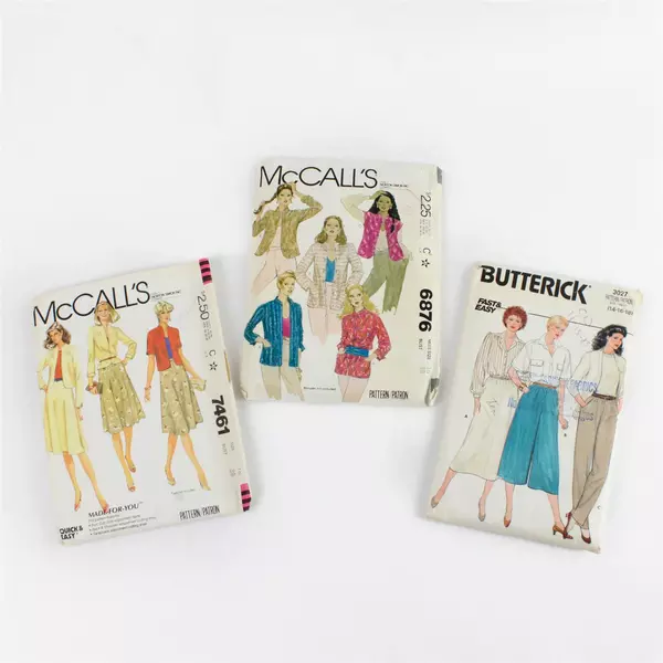 Lot of 3 Sewing Patterns McCall's 7461 & 6876 Sz 16, Butterick 3027 Sz 14-18