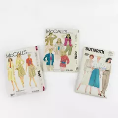Lot of 3 Sewing Patterns McCall's 7461 & 6876 Sz 16, Butterick 3027 Sz 14-18