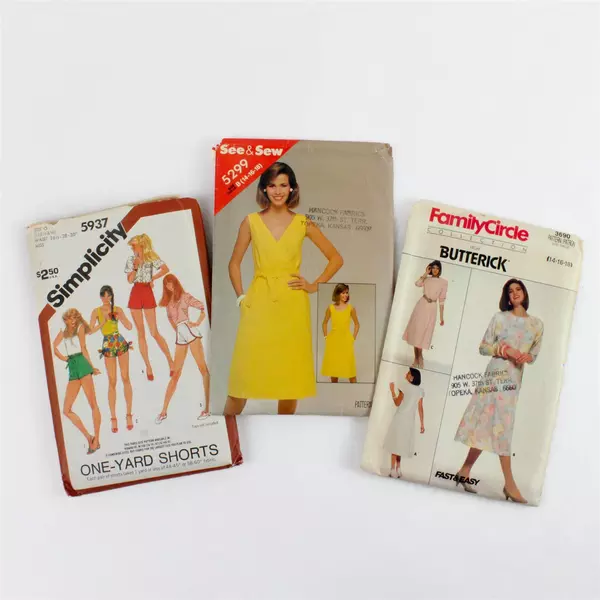 Lot of 3 Vintage Sewing Patterns Butterick 3690 See & Sew 5299 Simplicity 5937