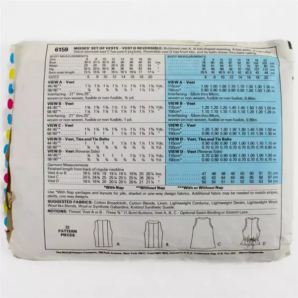 Lot of 2 McCall's Sewing Patterns 5948 M & 6159 Size 14-18 Vintage