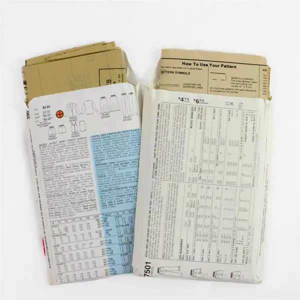 Lot of 2 Butterick 3903 Sz 14-18 & Simplicity 7501 Sz M Vintage Sewing Patterns