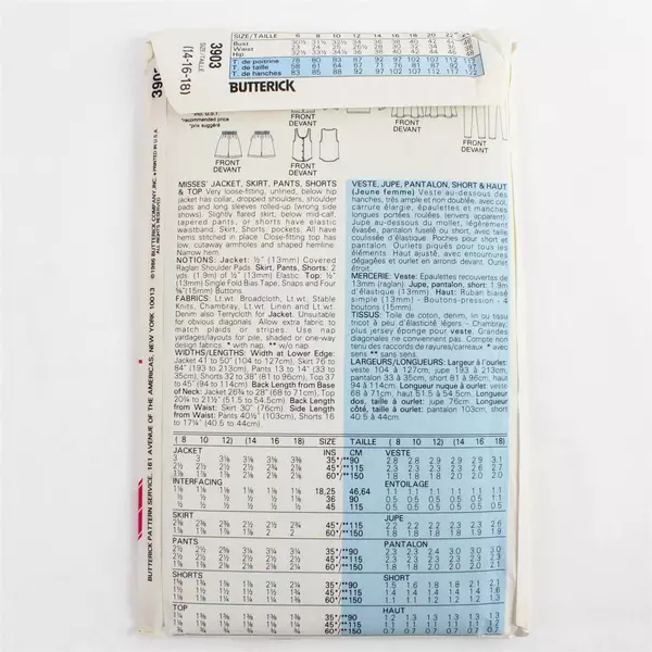 Lot of 2 Butterick 3903 Sz 14-18 & Simplicity 7501 Sz M Vintage Sewing Patterns