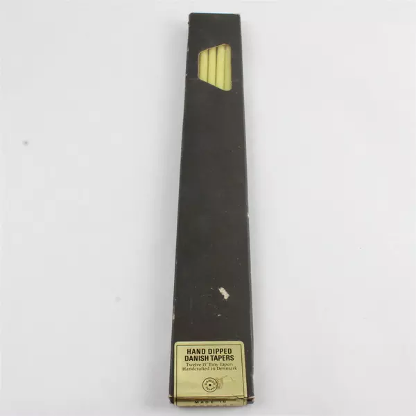 Danish Tapers 15" Hand Dipped Candles Box of 12 Good Condition