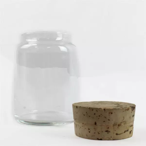 6.5" Glass Storage Jar w/ Cork Lid 6.5in x 4in Kitchen Bath Desk Decor