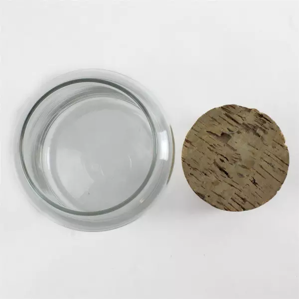 6.5" Glass Storage Jar w/ Cork Lid 6.5in x 4in Kitchen Bath Desk Decor