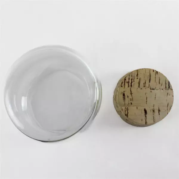 6.5" Glass Storage Jar w/ Cork Lid 6.5in x 4in Kitchen Bath Desk Decor