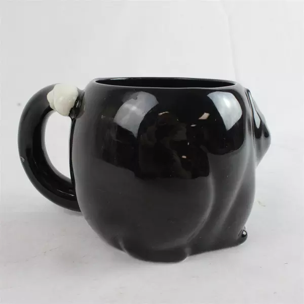 Vintage Takahashi Ceramic Black Cat Mug Made in Japan 3" Collectible