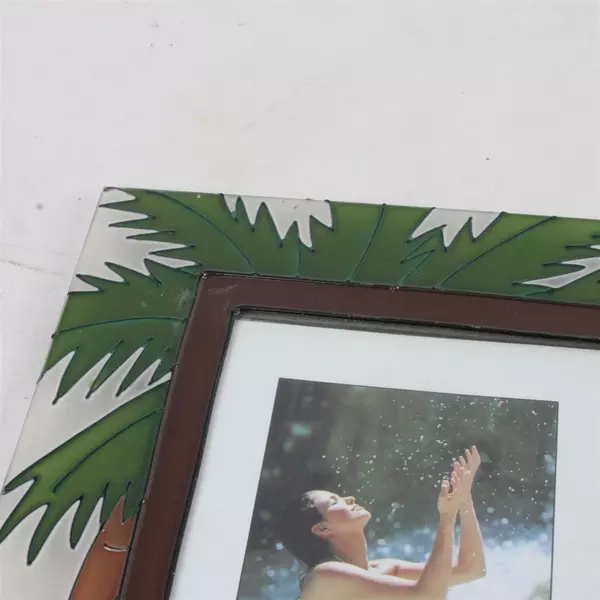 Greenbrier Stained Glass Palm Trees Picture Frame 3.5x5 Inch Photo